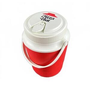 Vintage Pizza Hut Insulated Drink Cooler – Red & White – Retro Collectible